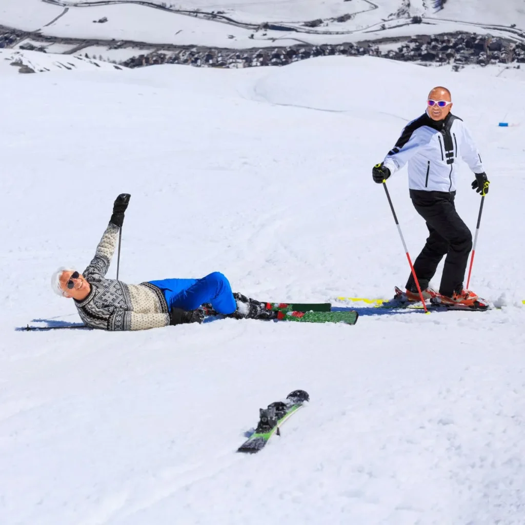 Short Funny Ski Captions About Falling
